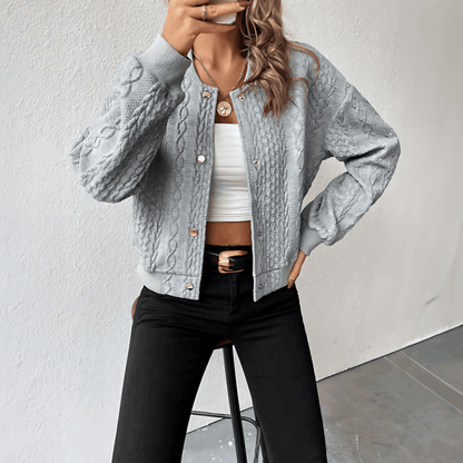 Cárdigan Mujer Estilo Bomber Ajuste Casual