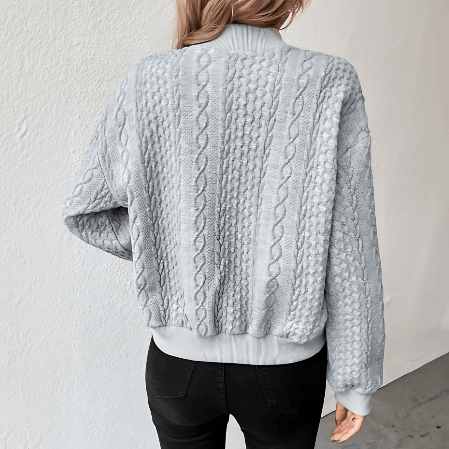 Cárdigan Mujer Estilo Bomber Ajuste Regular