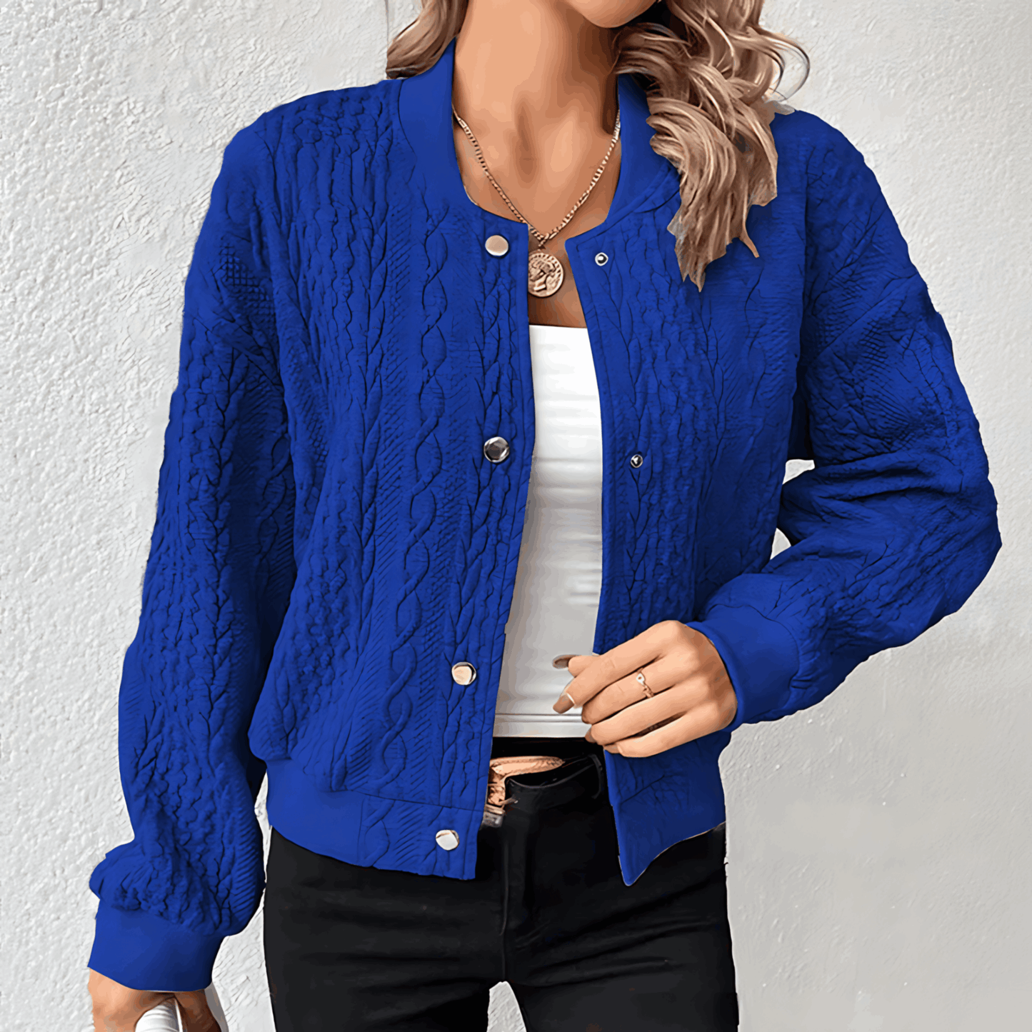 Cárdigan Mujer Estilo Bomber Ajuste Regular