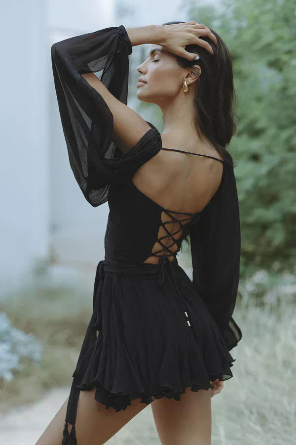 Vestido corto mujer de tejido ligero y diseño cómodo