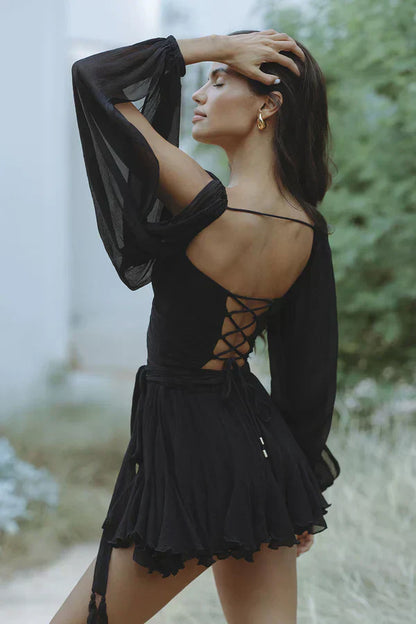 Vestido corto mujer de tejido ligero y diseño cómodo