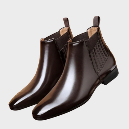 Botines hombre de cuero sintético sin cordones estilo formal