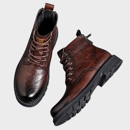Botines hombre de piel con cordones estilo oficina elegante