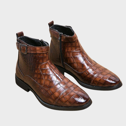 Botines hombre de cuero con hebilla cómodos versátiles