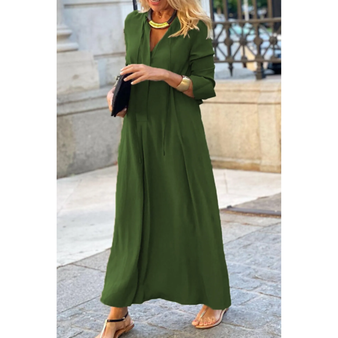 Vestido largo mujer con botones estilo informal cómodo
