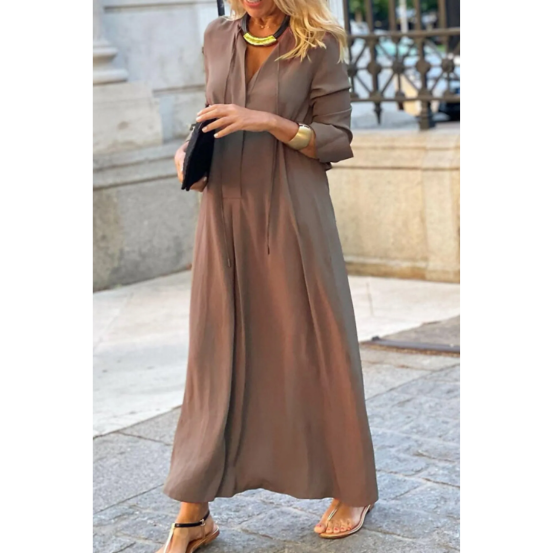 Vestido largo mujer con botones estilo informal cómodo