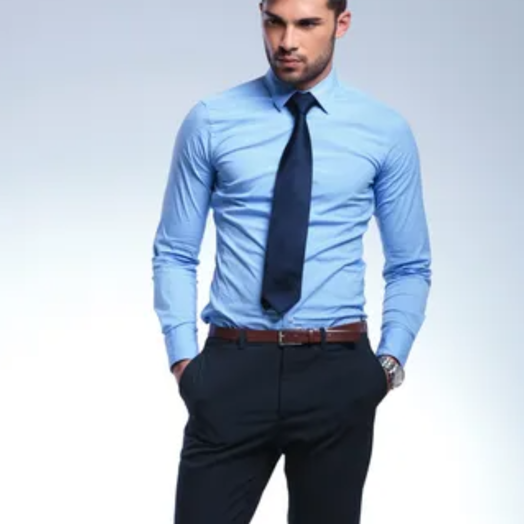 Camisa Hombre Elegante Manga Larga Ajuste Clásico