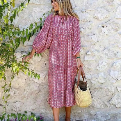 Vestido maxi mujer estilo bohemio cuello en V