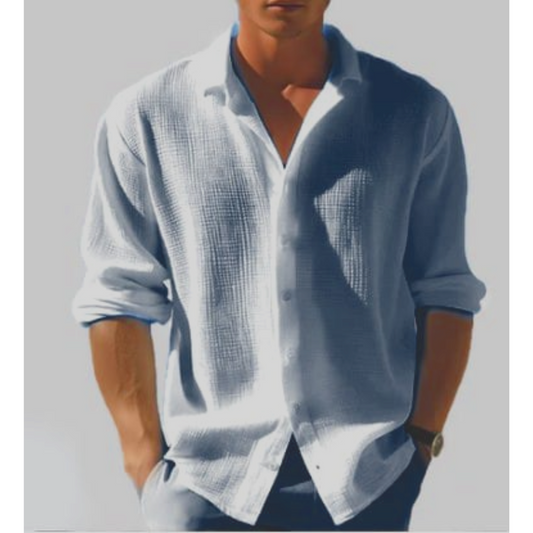 Camisa Hombre Ligera Algodón Manga Corta Botones - Mavetta