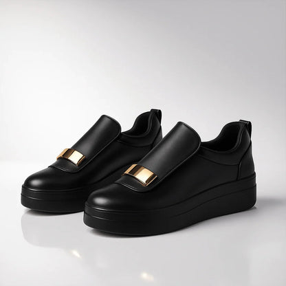Zapatillas Mujer Casual Plataforma Sin Cordones Decoracion Metalica