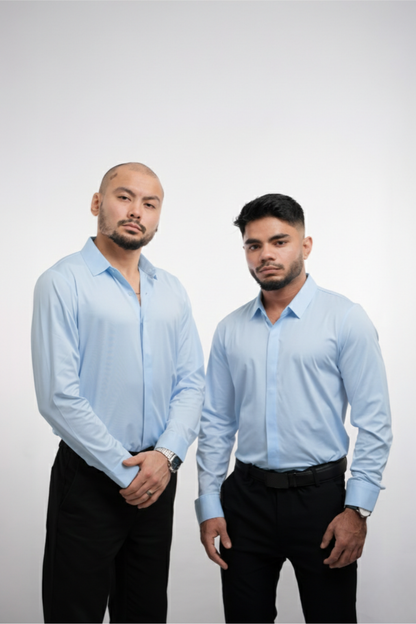 Camisa Hombre con Botones Tejido Antiarrugas