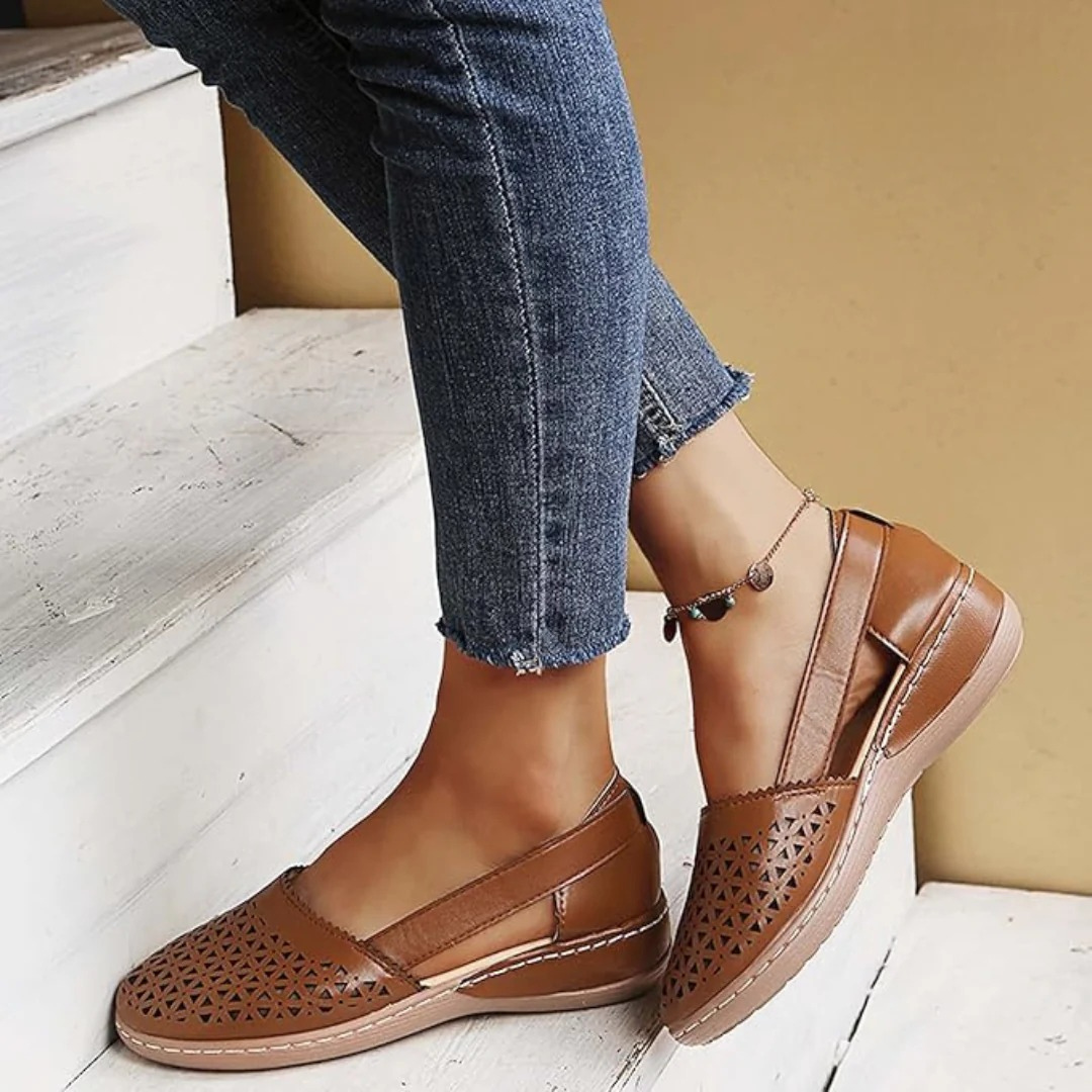Zapatos Mujer Sin Cordones Diseño Troquelado Modernos