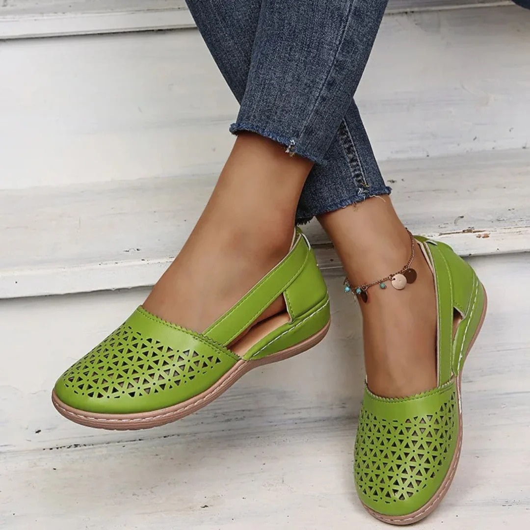 Zapatos Mujer Sin Cordones Diseño Troquelado Modernos