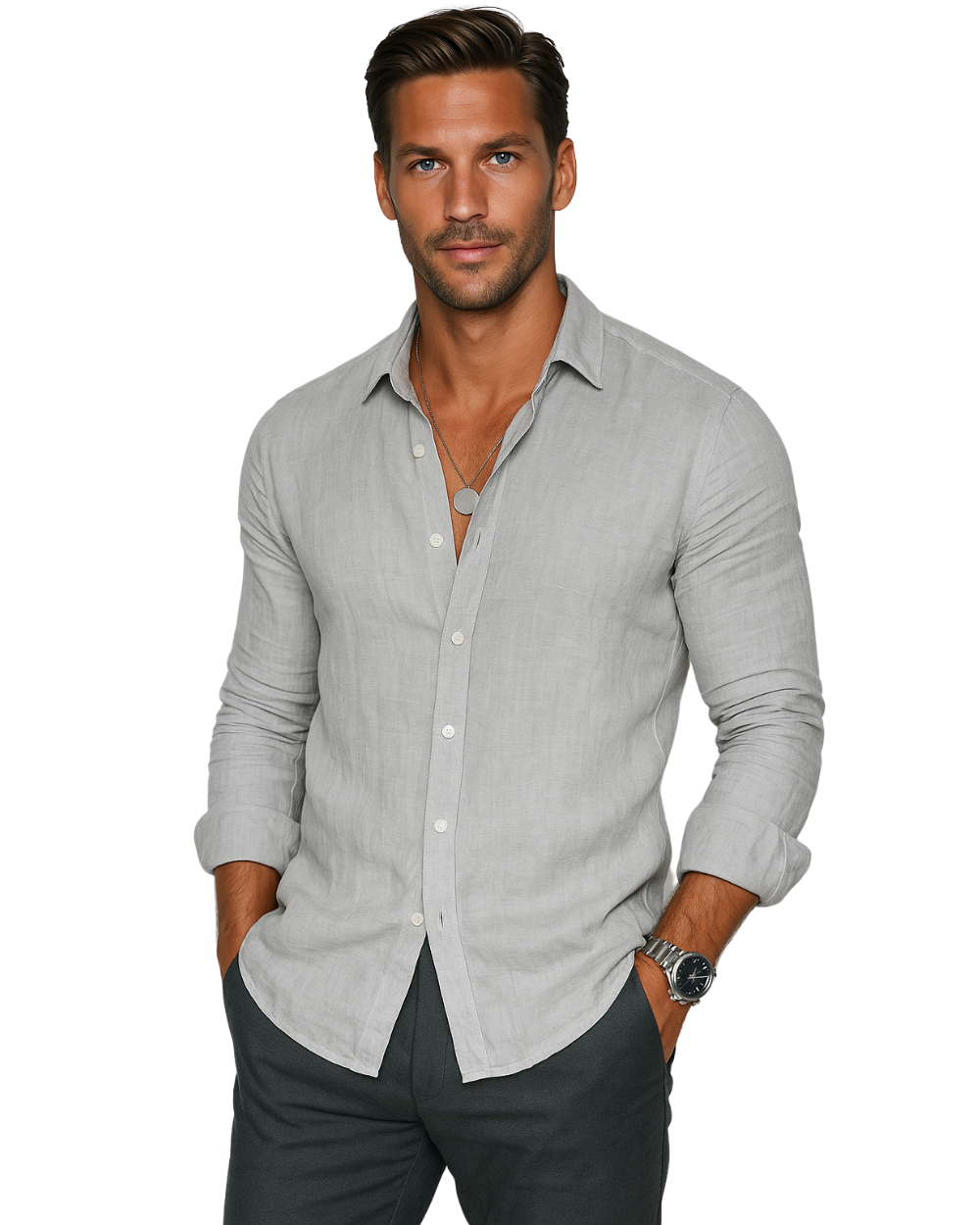 Camisa hombre ligera transpirable casual cómoda - Mavetta