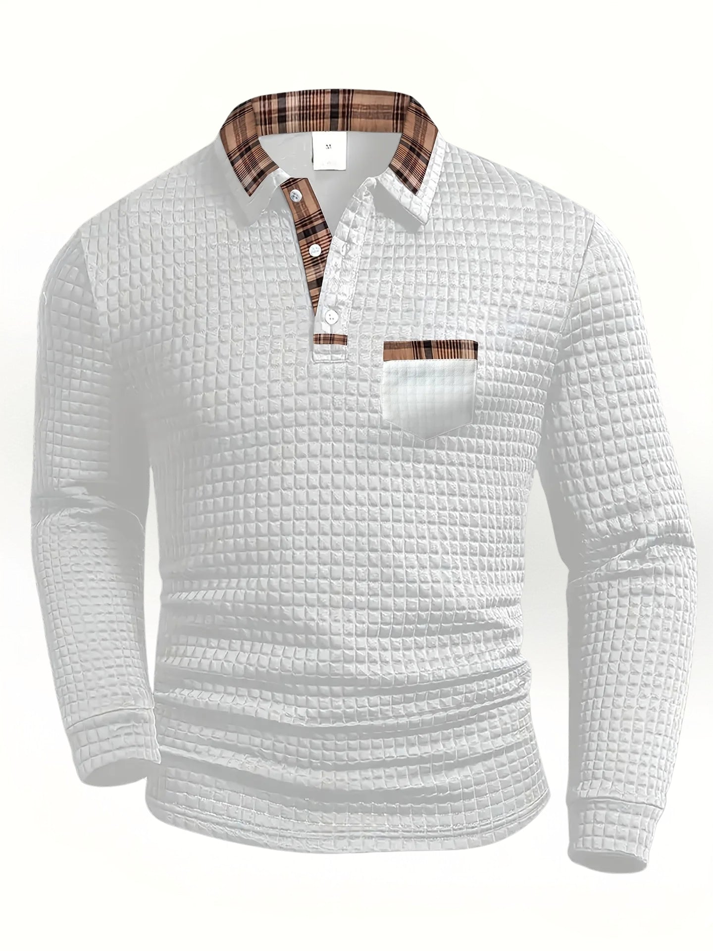 Polo hombre manga larga textura moderna estilo urbano - Mavetta