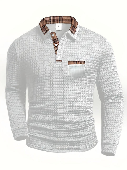 Polo hombre manga larga textura moderna estilo urbano - Mavetta