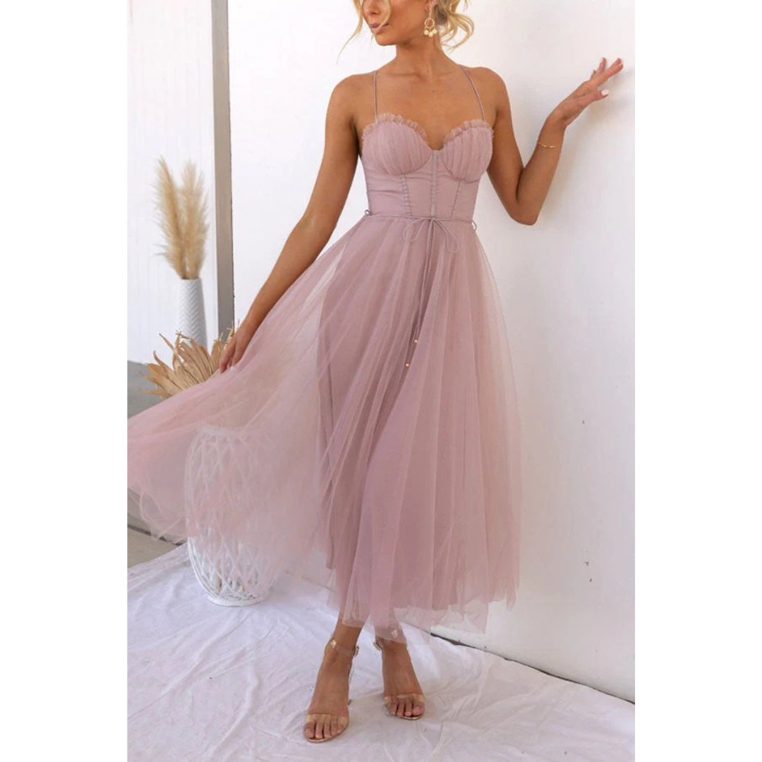 Vestido Maxi Mujer Tirantes Finos Ajuste Estilizado - Mavetta