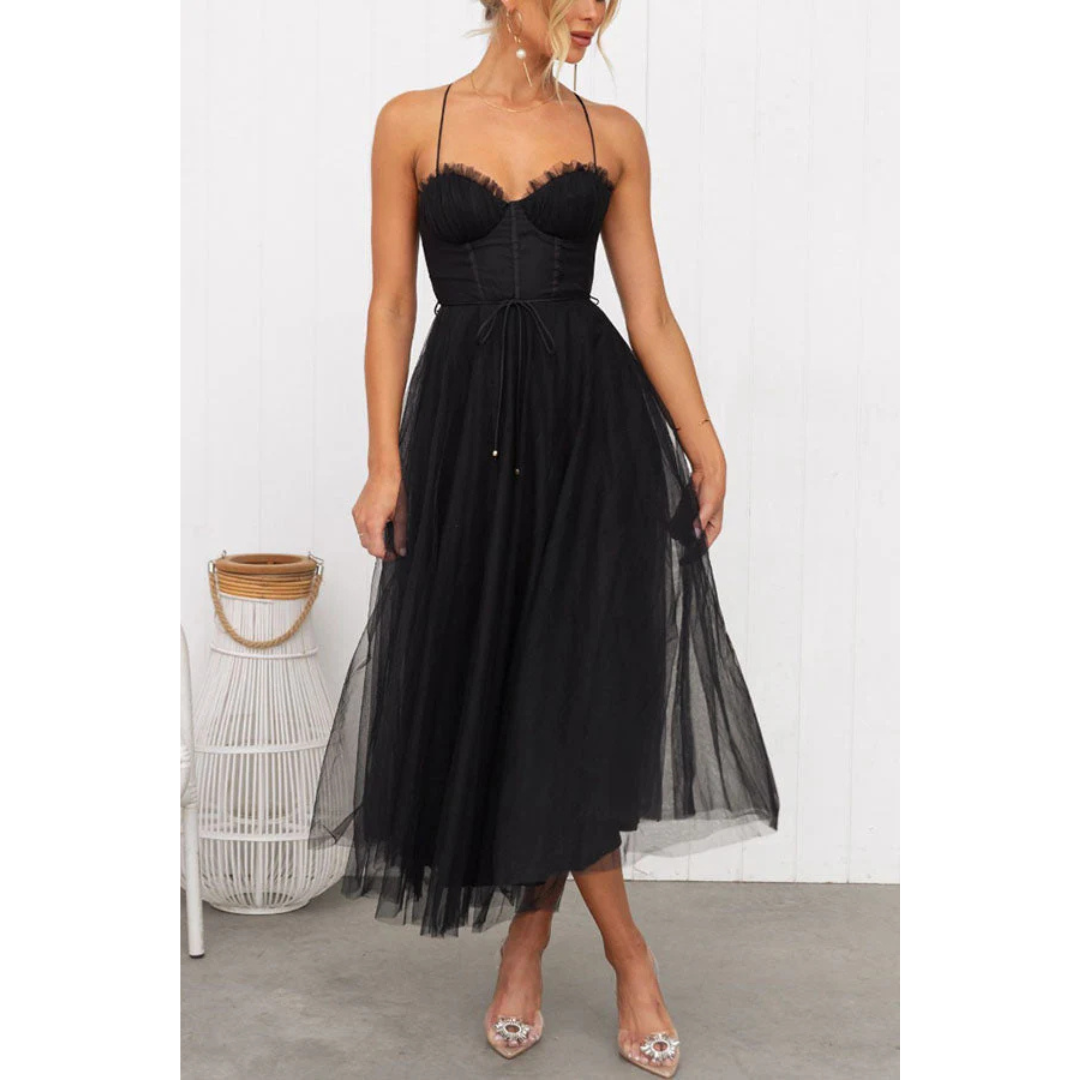 Vestido Maxi Mujer Tirantes Finos Ajuste Estilizado