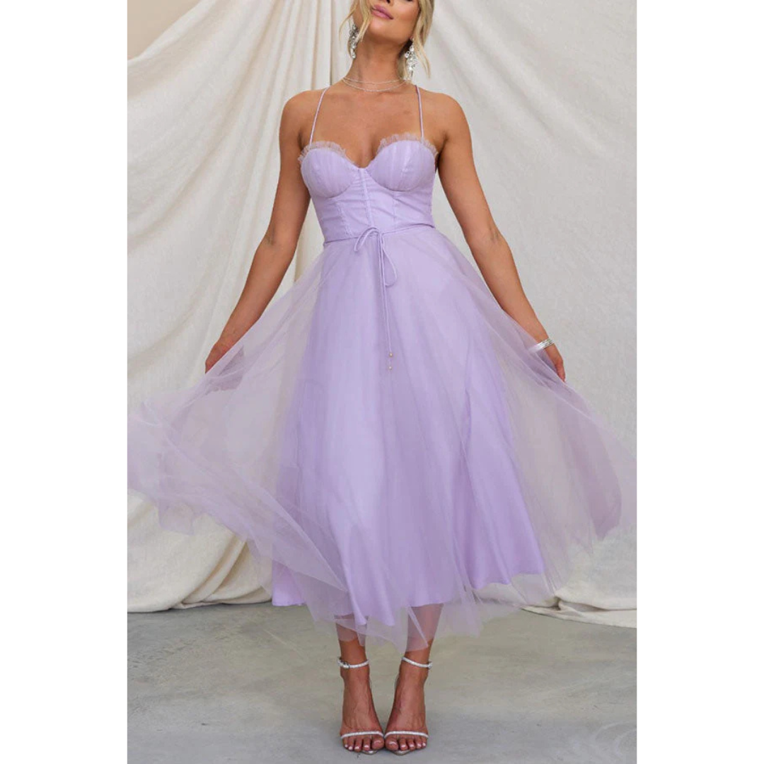 Vestido Maxi Mujer Tirantes Finos Ajuste Estilizado