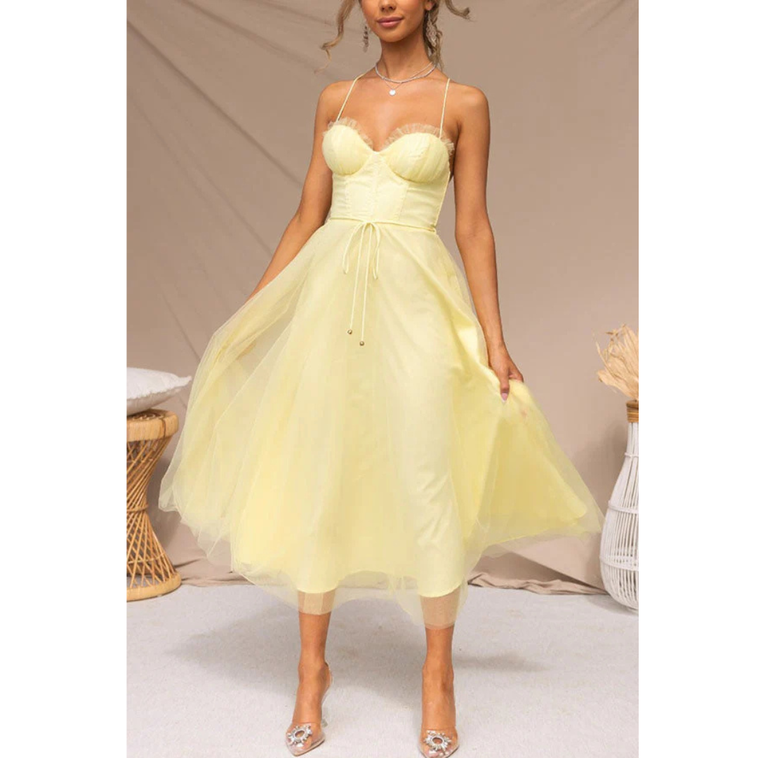 Vestido Maxi Mujer Tirantes Finos Ajuste Estilizado