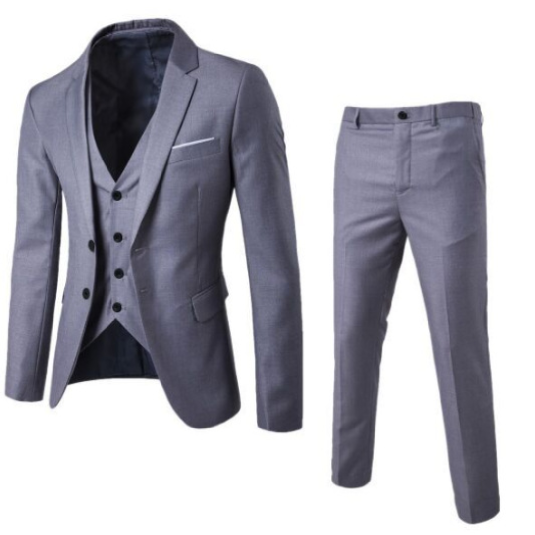 Traje Hombre Clásico Tres Piezas Ajuste Tradicional