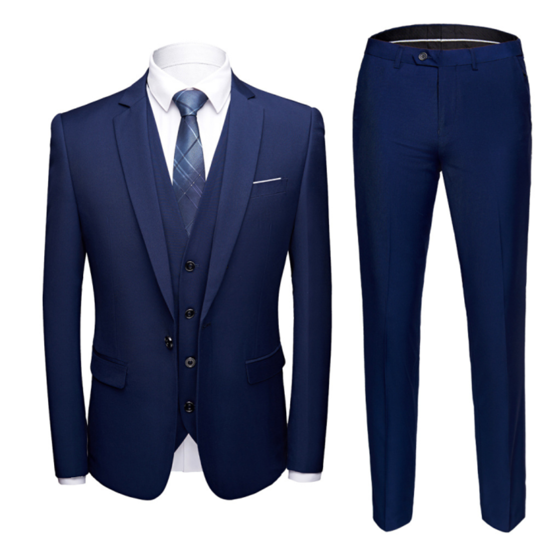 Traje Hombre Clásico Tres Piezas Ajuste Tradicional