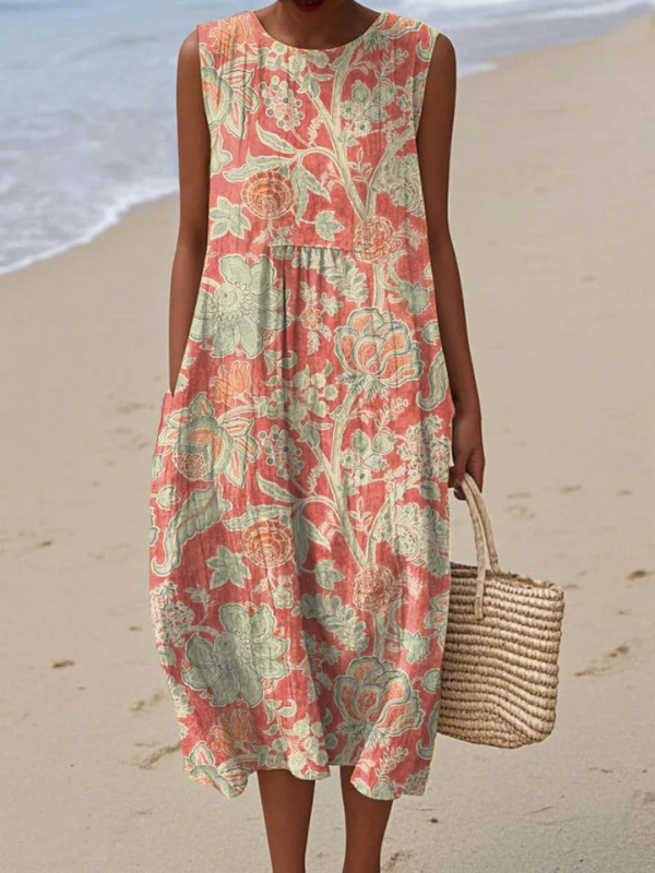Vestido midi mujer de tejido floral y corte ajustado - Mavetta
