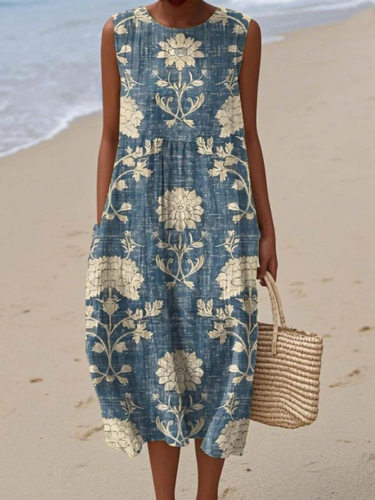 Vestido midi mujer de tejido artesanal estilo boho - Mavetta