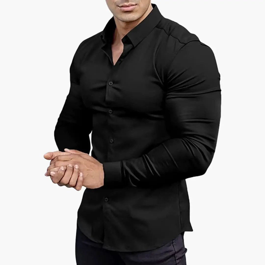 Camisa Hombre Slim Fit Algodón Manga Larga Botones - Mavetta