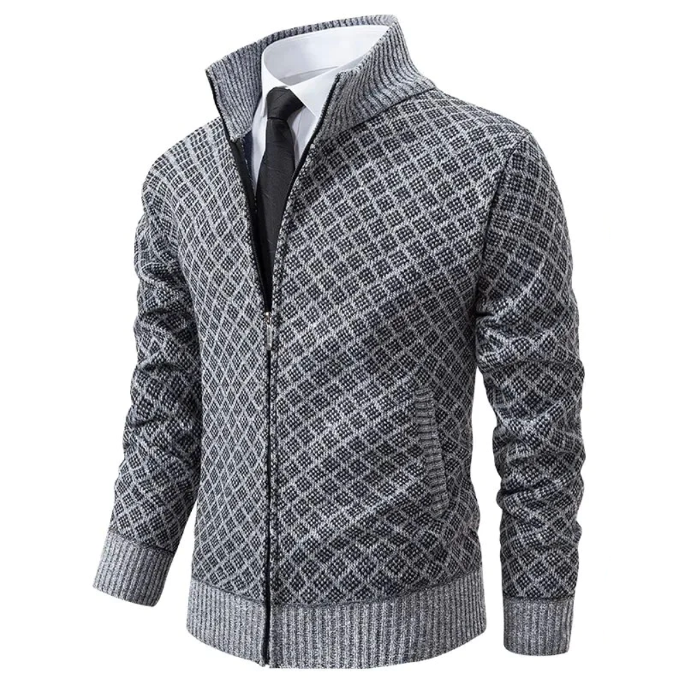 Jersey hombre con cremallera diseño estampado clásico