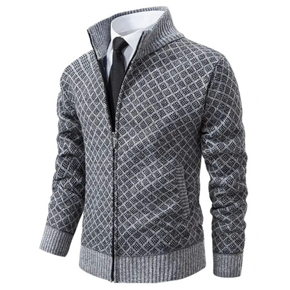 Jersey hombre con cremallera diseño estampado clásico