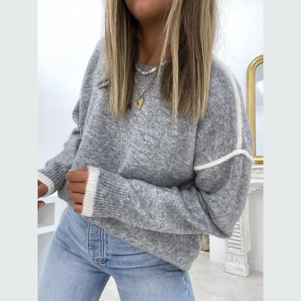 Suéter Mujer Clásico Cuello Redondo Ajuste Regular