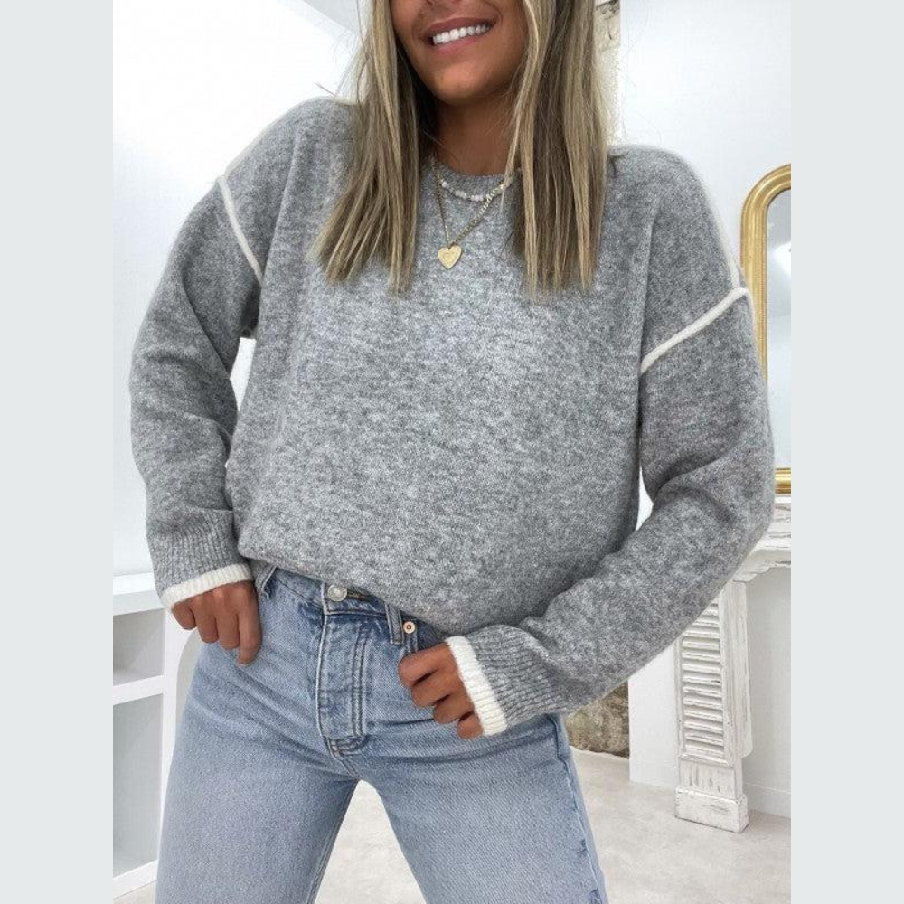 Suéter Mujer Clásico Cuello Redondo Ajuste Regular - Mavetta