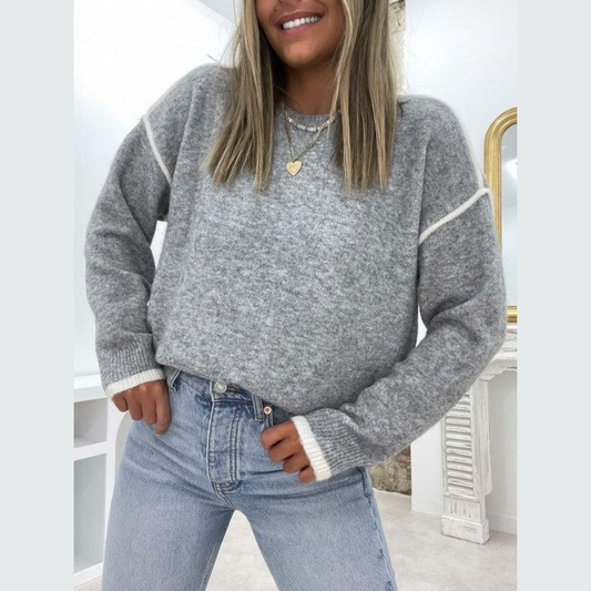 Suéter Mujer Clásico Cuello Redondo Ajuste Regular - Mavetta