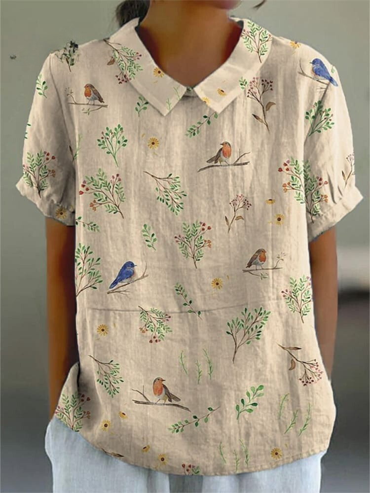 Camisa mujer de tela ligera ajuste cómodo primavera
