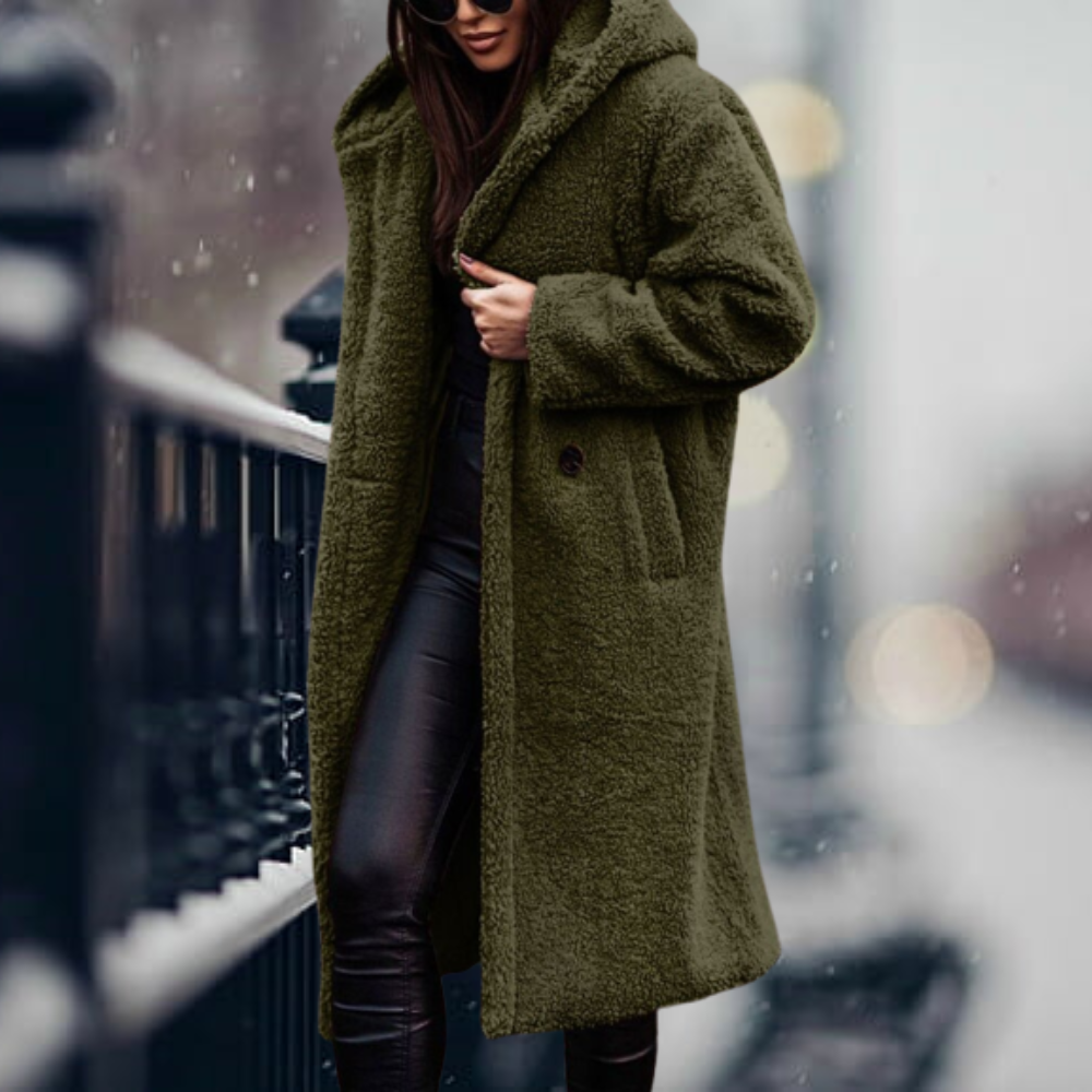 Abrigo Mujer Invierno Acolchado Cálido con Capucha