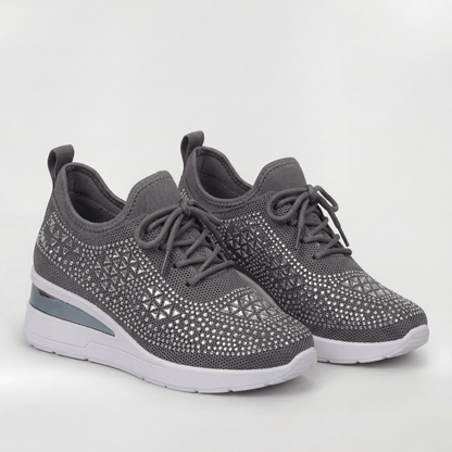 Zapatillas Mujer Deportivas Plataforma Cuña Brillantina