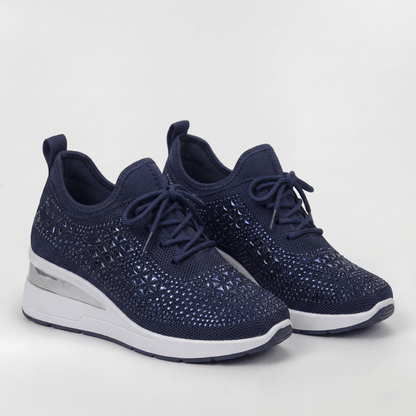 Zapatillas Mujer Deportivas Plataforma Cuña Brillantina