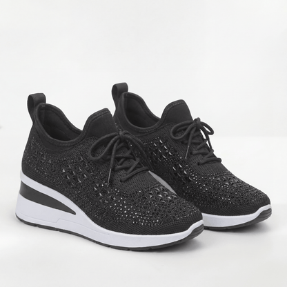 Zapatillas Mujer Deportivas Plataforma Cuña Brillantina