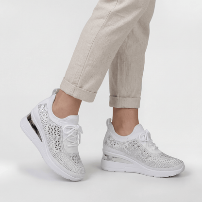 Zapatillas Mujer Deportivas Plataforma Cuña Brillantina