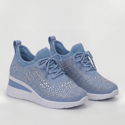 Zapatillas Mujer Deportivas Plataforma Cuña Brillantina