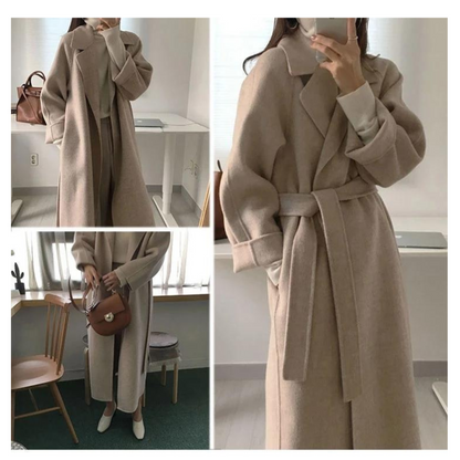 Abrigo Largo Mujer Invierno Ajuste Elegante