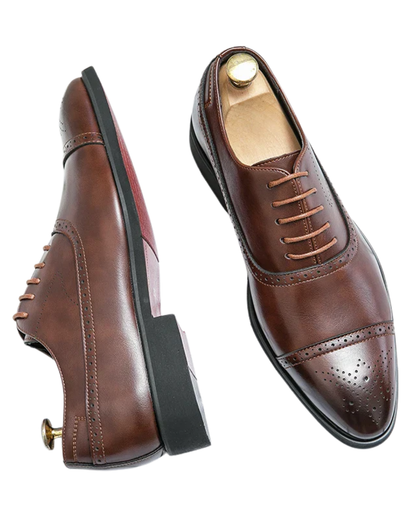 Zapatos Oxford Hombre Piel Sintética Estilo Clásico