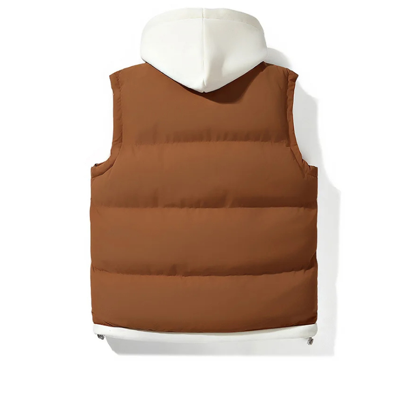 Chaleco Hombre Acolchado Puffer con Capucha Ajuste Regular