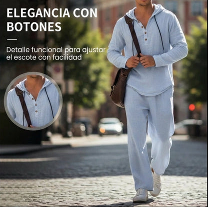 Conjunto Hombre Sudadera con Capucha y Pantalón Holgado