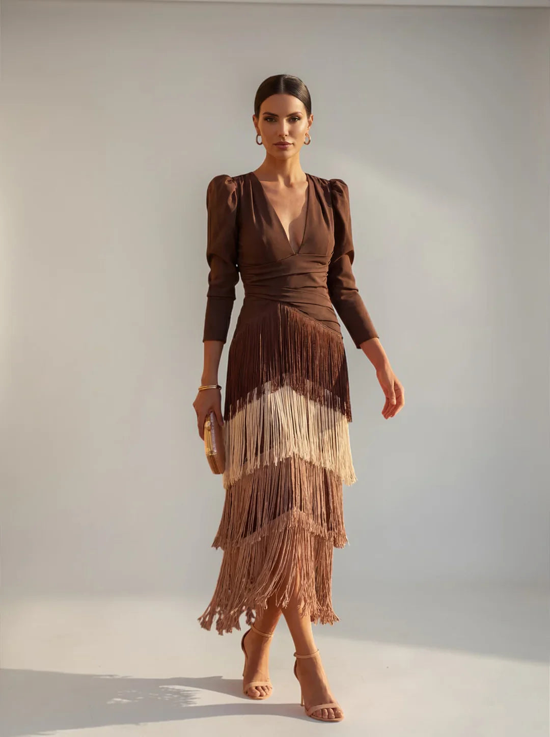 Vestido Mujer con Flecos Estilo Elegante - Mavetta