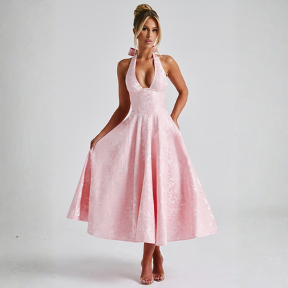 Vestido Largo Mujer Halter Falda Voluminosa - Mavetta
