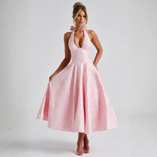 Vestido Largo Mujer Halter Falda Voluminosa - Mavetta