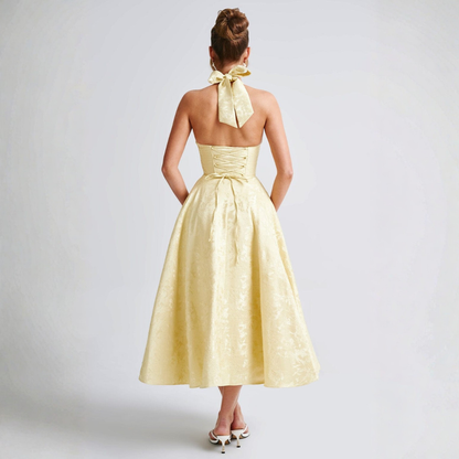 Vestido Largo Mujer Halter Falda Voluminosa
