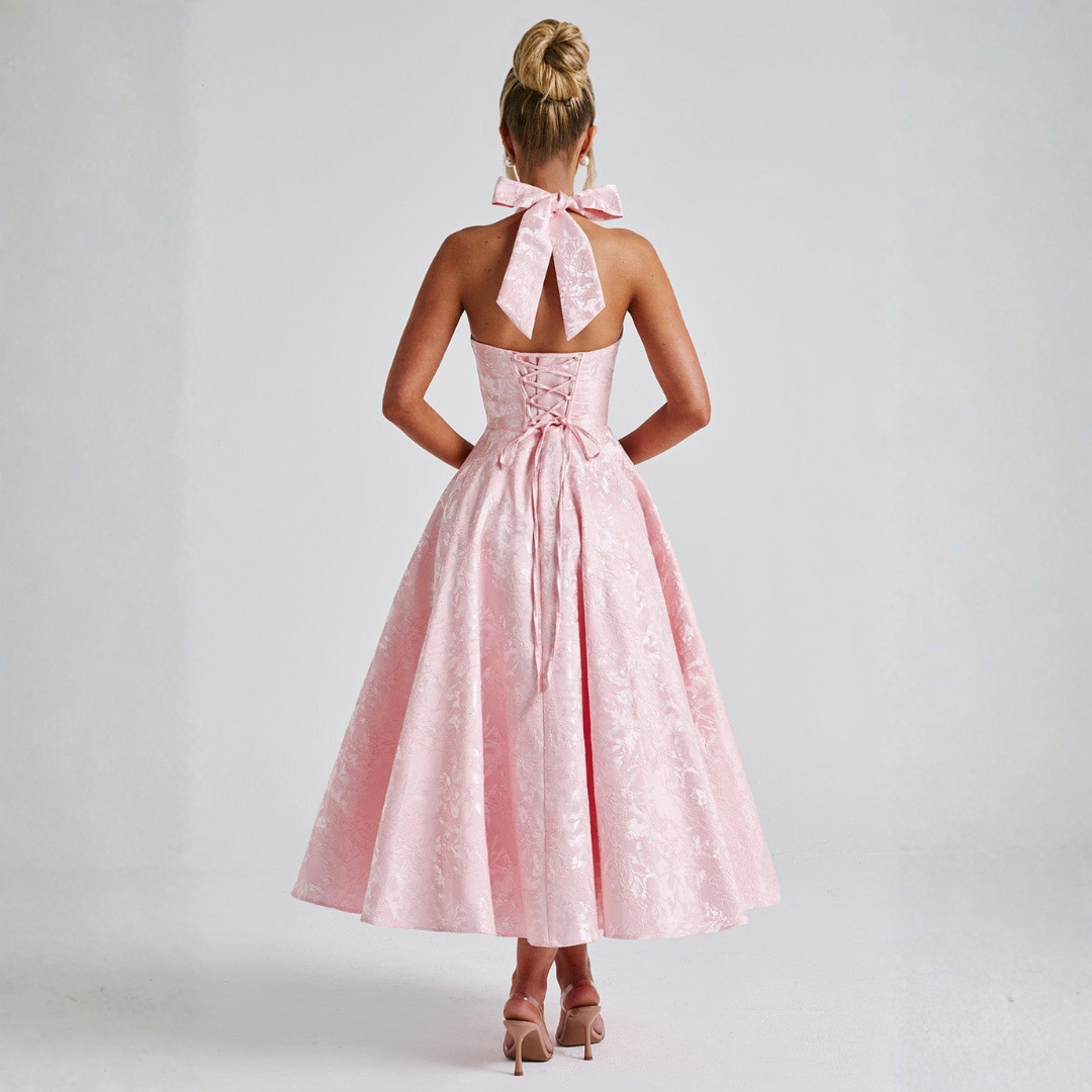 Vestido Largo Mujer Halter Falda Voluminosa